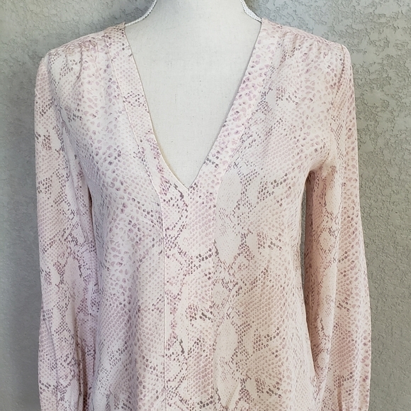 Rory Beca Silk snake Print shirt style dress Size Small long sleeve - Picture 3 of 8